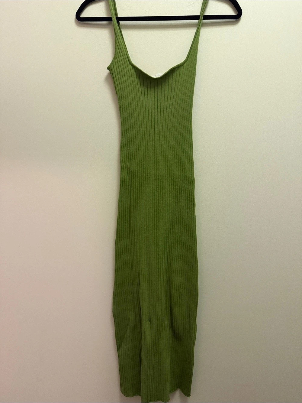 Green Ribbed Maxi Dress